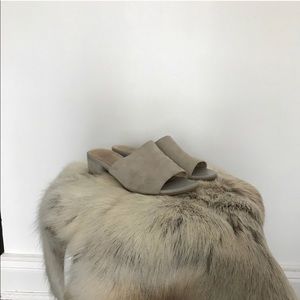 VAGABOND Gray Slip-On Suede Mules